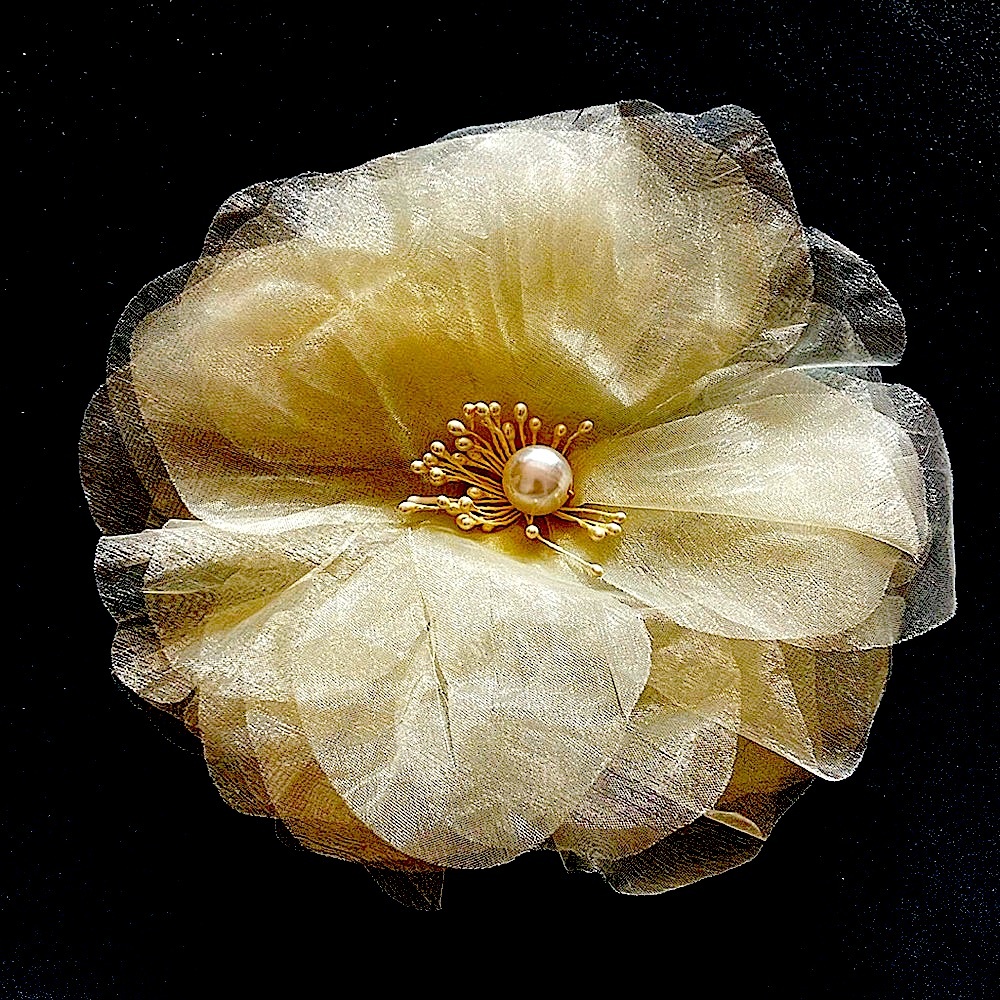 Elegant White Floral with Pearl Center 4 for $12
